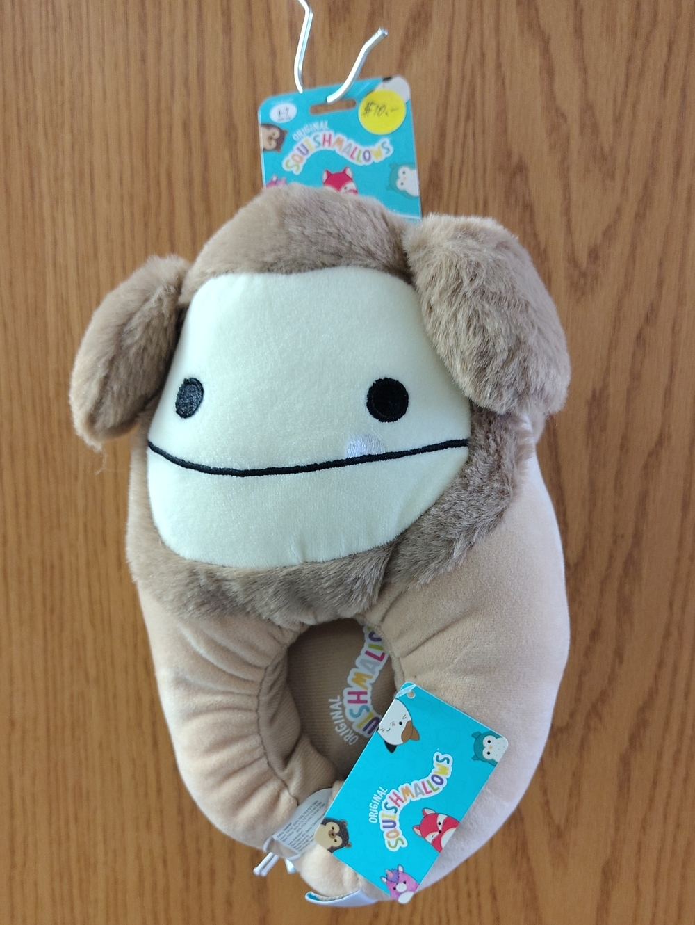 Squishmallows Tan and Cream Plush Neck Pillow - Puppy Design